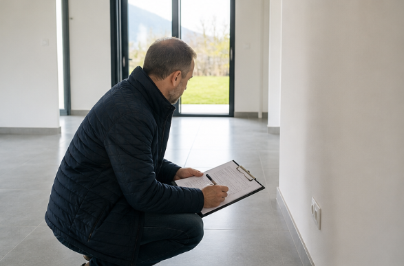 Expert relevant les observations pièce par pièce dans une maison neuve